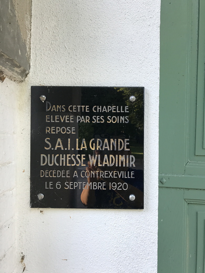 Members of the Romanov family are interred in the Russian Orthodox church in Contrexéville. The Grande Duchesse was an aunt to Czar Nicholas II